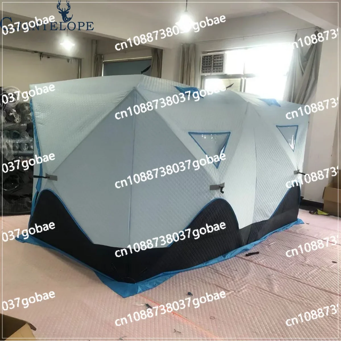 Outdoor ice fishing tent, windproof and cold winter fishing snow house tent, camping recreational fishing tent