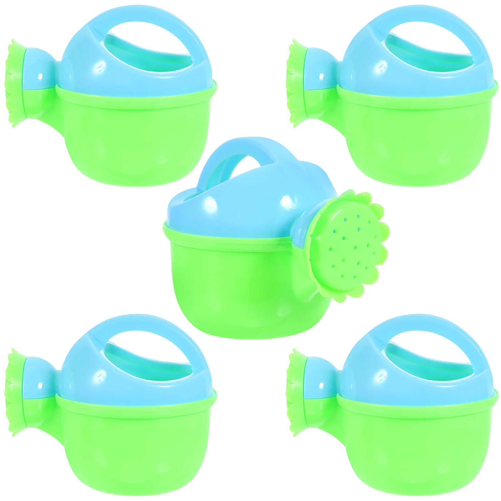 Tetera de baño para niños, juguete de Color brillante con forma de dibujos animados, regalo divertido, juguete educativo para bebés, regadera para niños, hervidor de plástico pequeño, 5 uds.