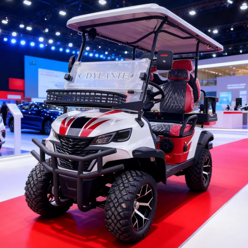 

Новая модель 2025 года, прямая продажа с фабрики, низкая цена, двигатель мощностью 5 кВт, 4-местная электрическая тележка для гольфа, питание от солнечной панели, подходит для курсов гольфа