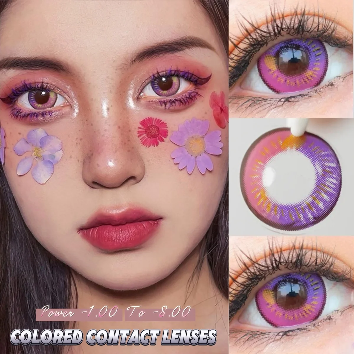 VISUASHOW Eye Beauty Farbige Kontaktlinsen Anime Cosplay Natürliche Weiche Linsen für Coser Tägliche Party Halloween Make-up Kontaktlinsen – Detail 5