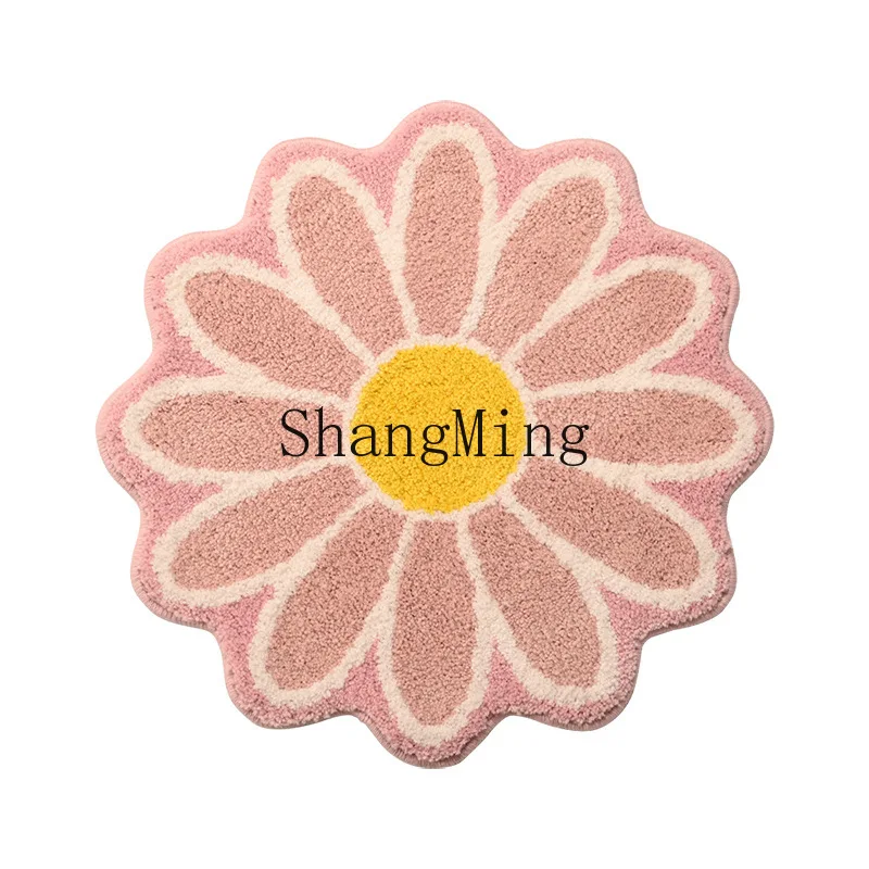 

PYH flocked daisy special-shaped bedroom living room carpet bathroom door floor mat bathroom suction non-slip