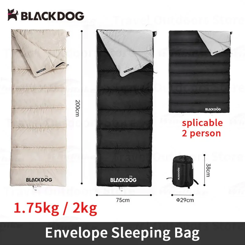 

Naturehike BLACKDOG 12℃~-8℃ Envelope Cotton Sleeping Bag Splicable 1-2 Person Camping Quilt Blanket Three Season Tent Outdoor