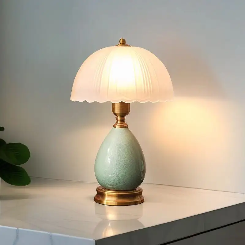 

Ceramic glass desk lamp study desk smart lamp bedroom decoration bedside