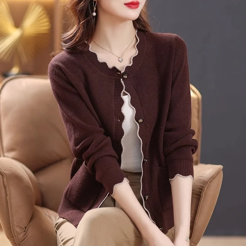 Dongguan Daliang Cardigan maglione lavorato a maglia di fascia alta All'inizio della primavera Jaet No Pilling 2025 Nuova maglieria Sle South Oil