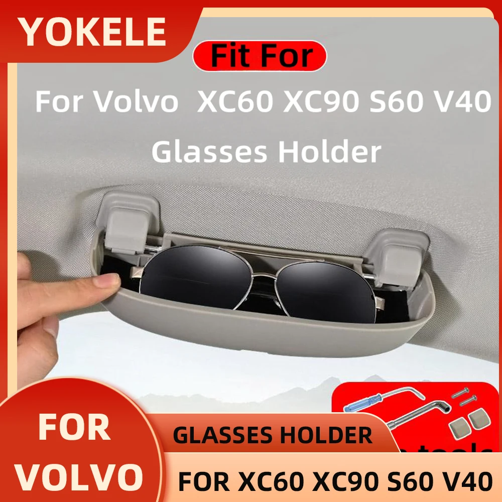 Estuche de ABS para gafas de sol de coche, caja de almacenamiento para Volvo XC40, XC60, S60, accesorios para gafas de sol