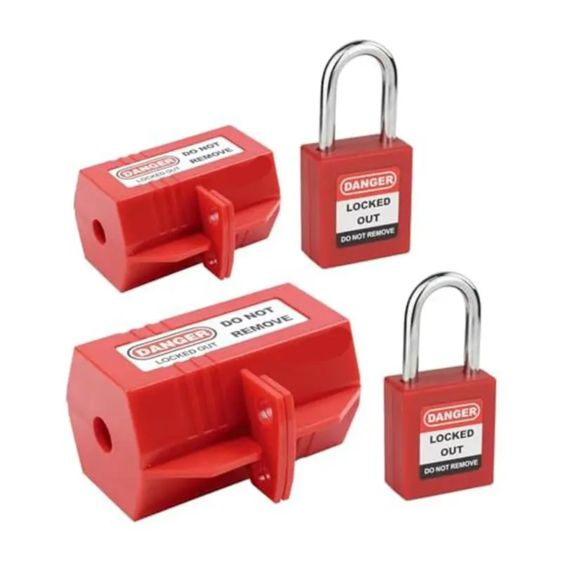 ABZZ-Plug Lock For Lockout Tag Kit, Plug Cord Lock 110 Volt And 220 Volt Power Cord Lock,Red Electrical Plug Lock Cover