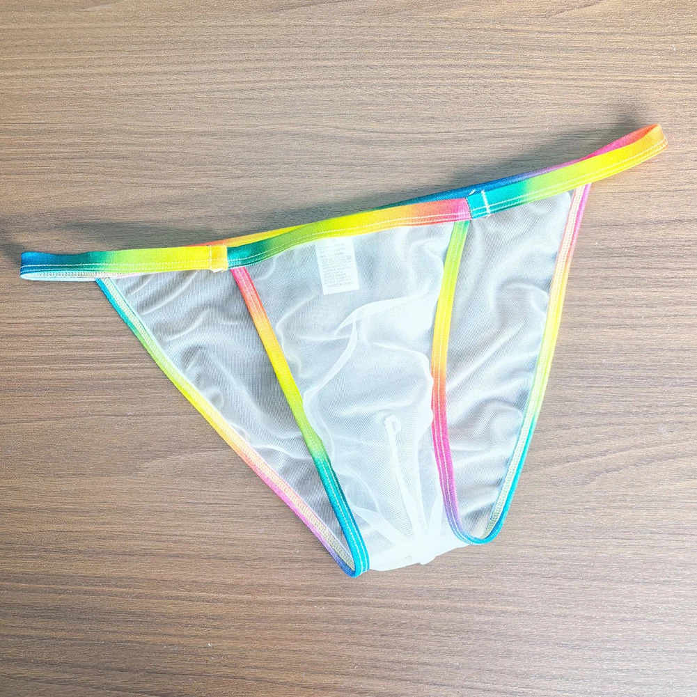 Men Sexy Briefs Sheer See Through Underwear Low Rise Lingerie Pouch Panties Mesh Sexy Accessories Hot Thong Breathable Bikini