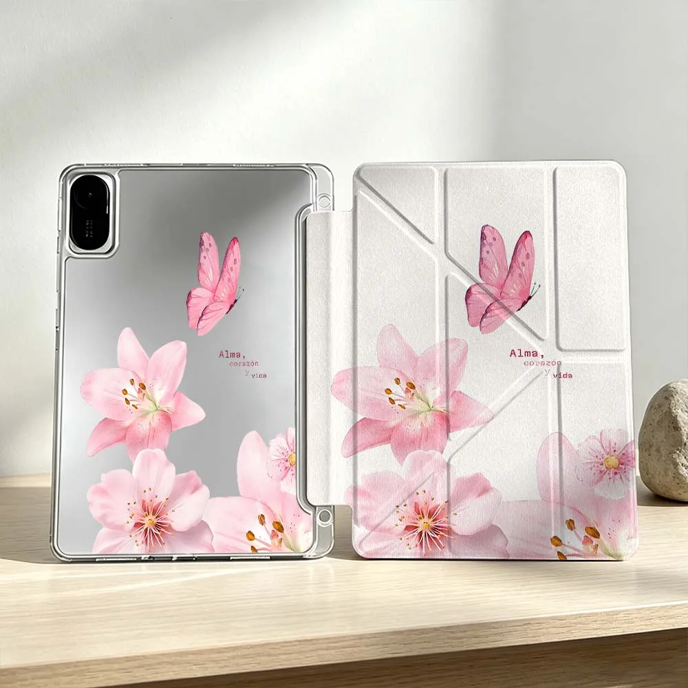 

Design Flowers Butterflies Soft For Xiaomi Mi Pad 8 7 6 5 Pro Redmi Pad SE 2 Poco Pad Foldable 3Y Tablet Case