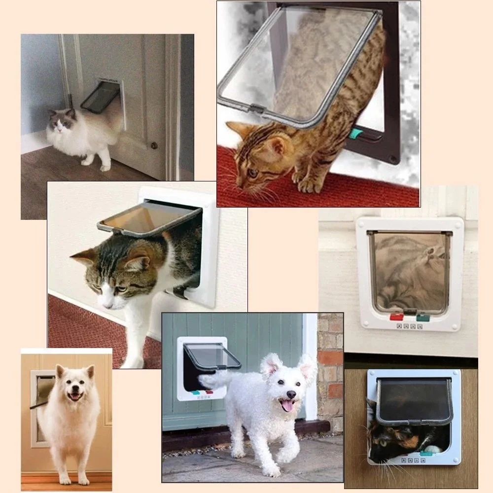 Cat Two-way Door Free Entry and Exit Easy To Install Cat Accessories Cat Flap Durable and Scratch-resistant Pet Supplies