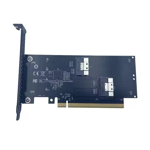 2Port PCIE 4.0 16X To Slimsas SFF-8654 Adapter Card SFF-8654-8I SFF8654 Riser Card Graphics Card External Expansion Card