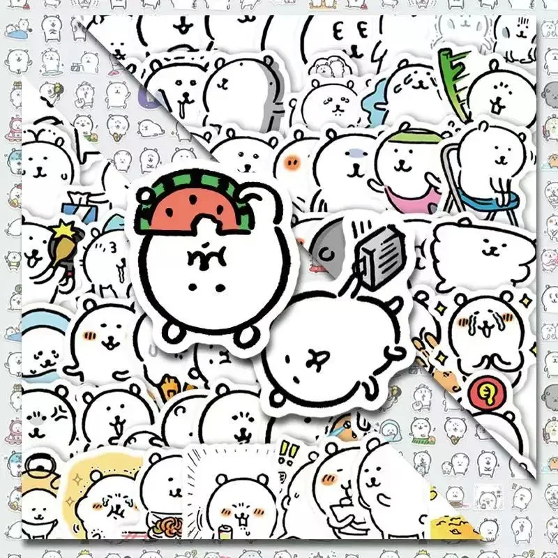 90pcs Self-deprecating Bear Sticker Diy Simple Drawing Cute Hand Account Material Decoration Desktop Mobile Phone Case Sticker