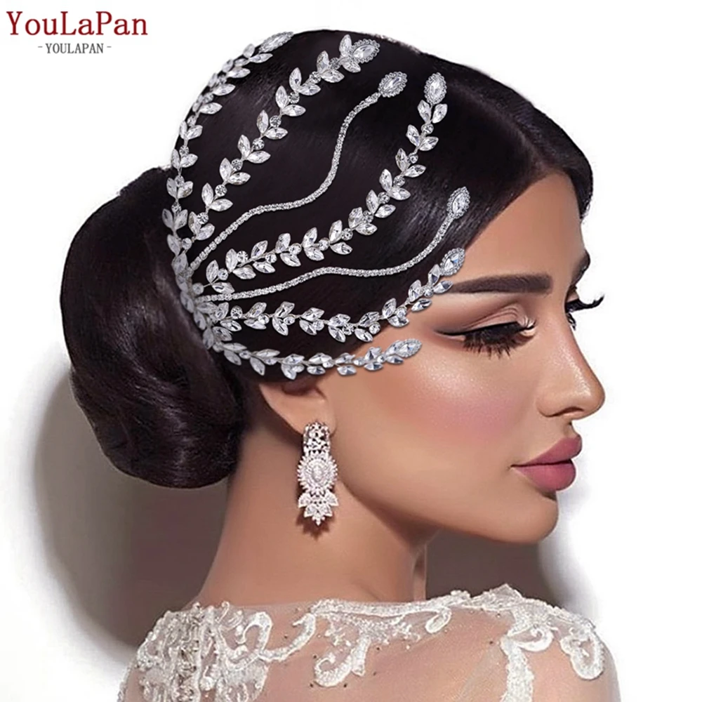 

YouLaPan Bridal Comb Rhinestone Wedding Tiara Big Headpiece with Comb Wedding Hair Accessory Pageant Woman Bride Headwear HP525