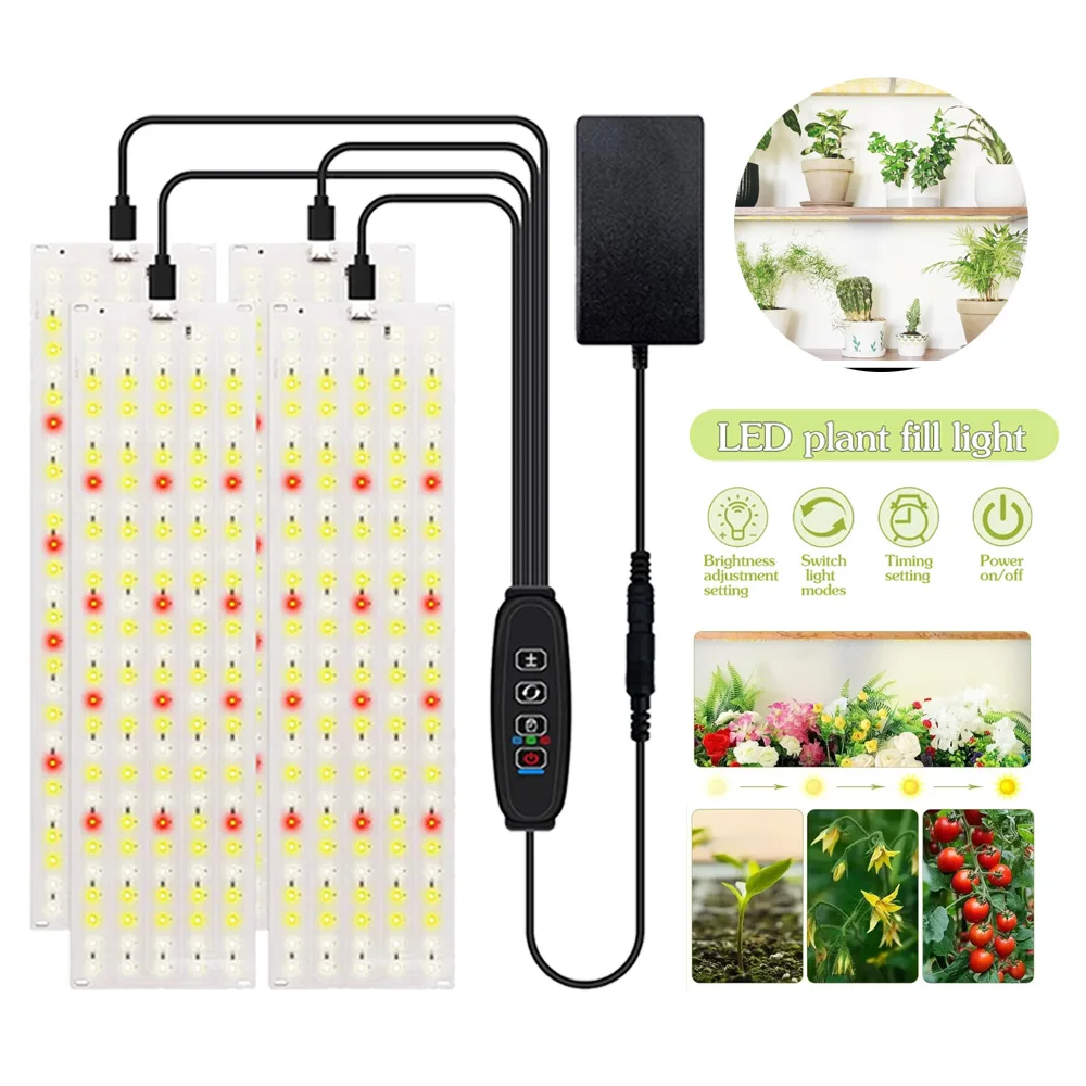 

Ультратонкий светодиодный светильник для растений, фитолампа полного спектра, настройка таймера, панельные светильники для рассады, палатка для выращивания в помещении, светильник для роста растений
