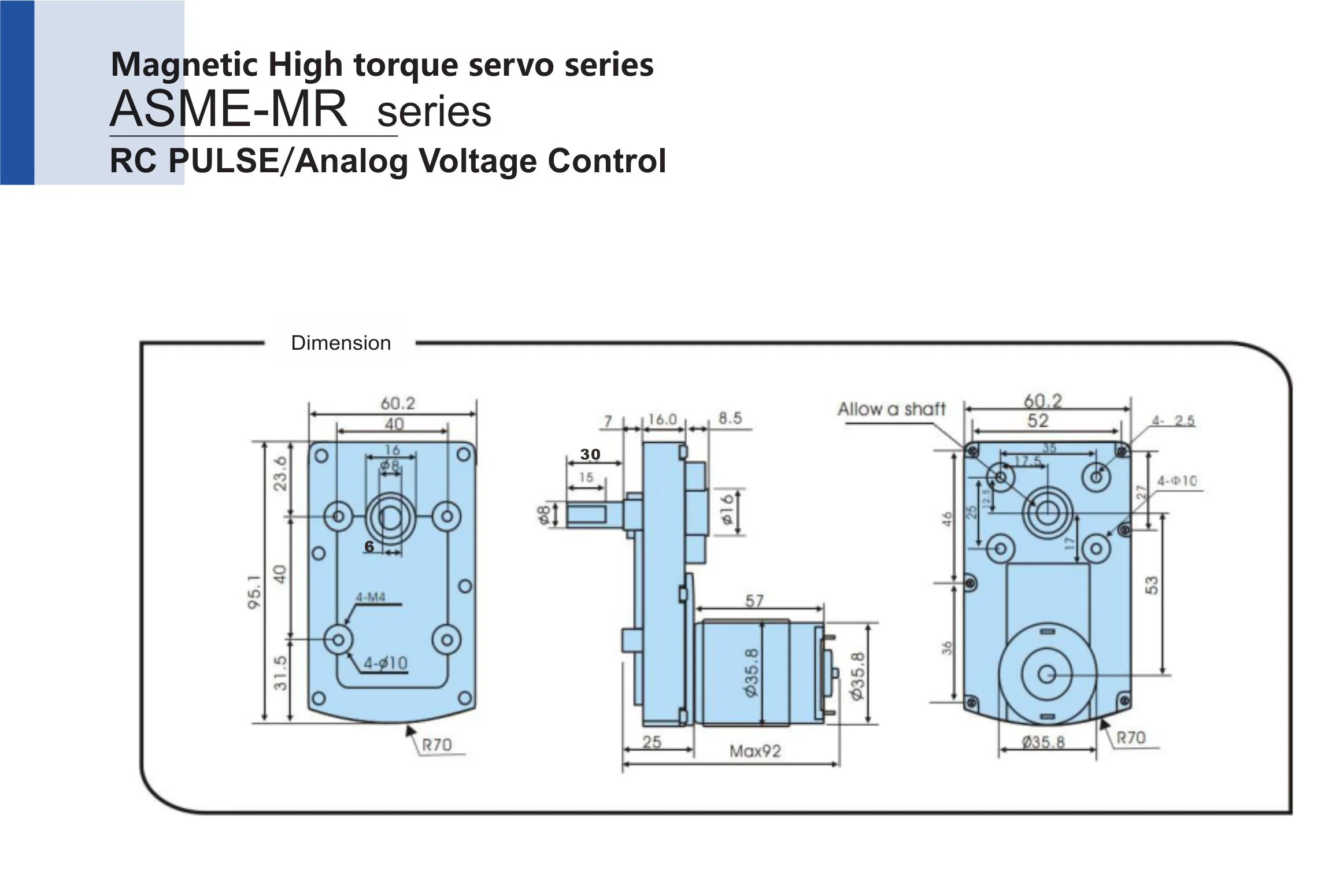 ASME-MRB Magnetic Encoding 360 Degree High Torque Digital Servo 380kg.cm High-power 12V-24V Motor for Large Robotic Arm