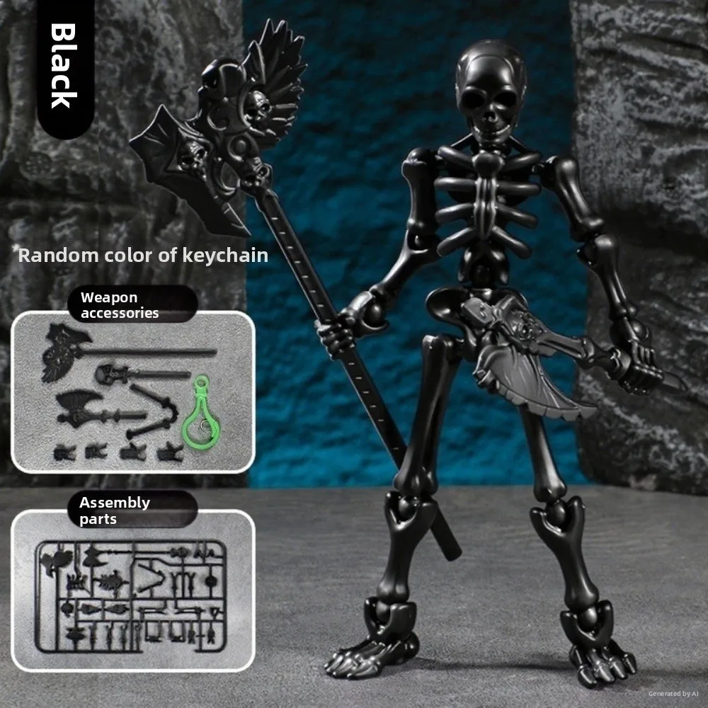 Figurka szkieletu trójwymiarowa, wielozłączeniowa, ruchoma, model czaszki, wielokolorowe zabawki do składania szkieletów.