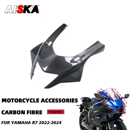 야마하 YZF - R7 YZF R7 용 전면 페어링, 완전 리얼 탄소 섬유 오토바이 액세서리, 전면 헤드스톡 커버 패널, 2022 2023