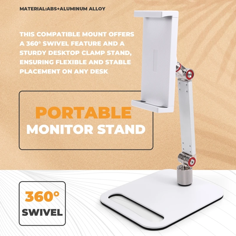 Suporte para monitor ajustável 360 °   Suporte giratório para tablet compatível com suporte de braçadeira de mesa para tablet