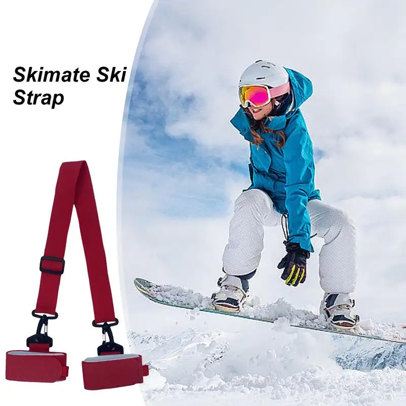 Ski Carrier Strap Winter Snowboard Wraps Ties Adjustable Carry Sling Straps Portable Winter Sport Equipment For Carrying Skis
