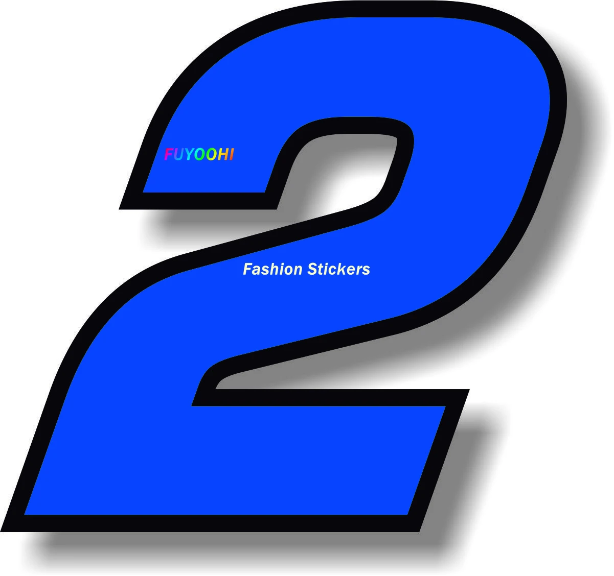 FUYOOHI Exterior/Protection Fashion Stickers Personalized Car Sticker Blue Number with Black Border Number Vinyl Decals