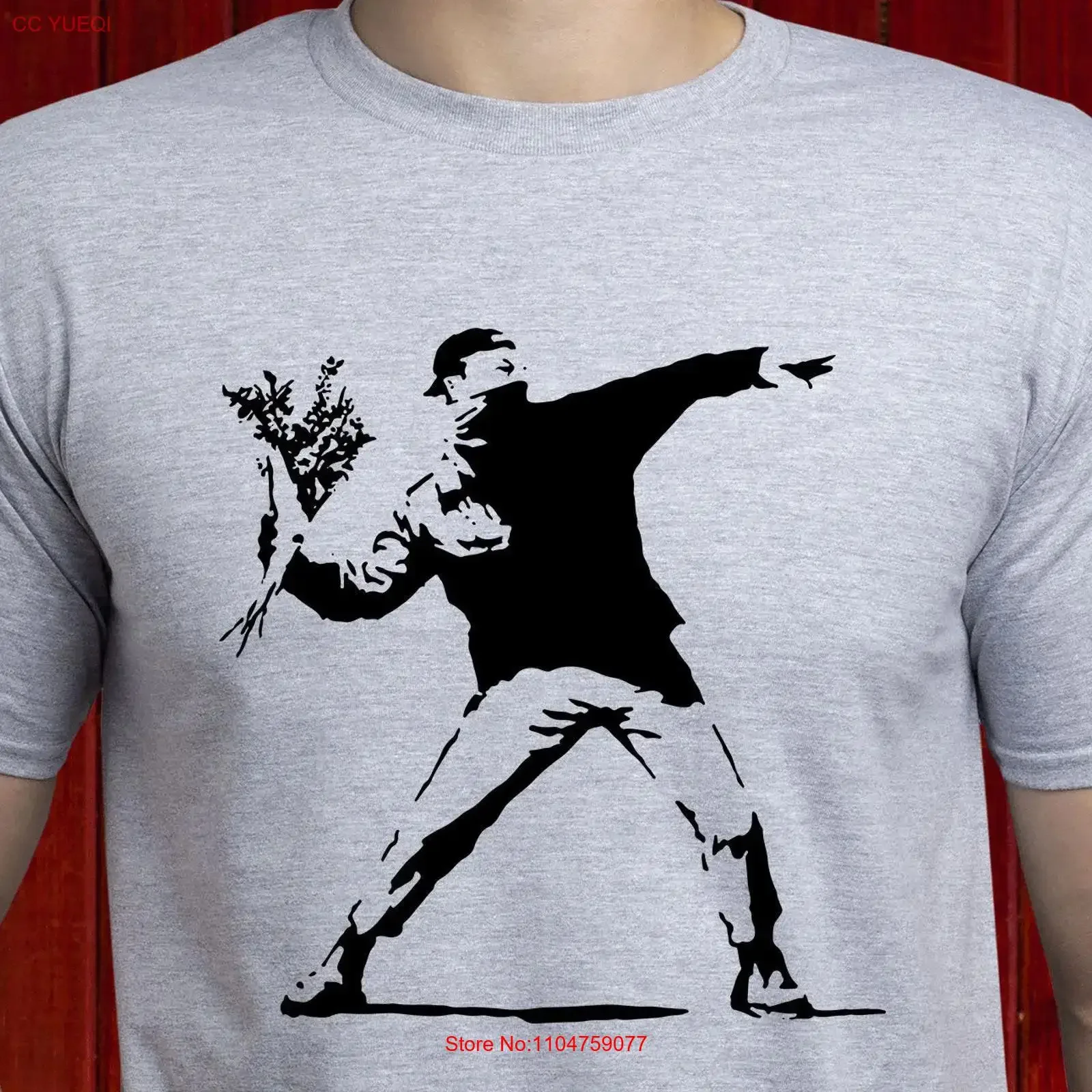 Rage Flower Thrower t shirt Banksy Rebel tee Molotov Original Graffiti T98 vintage Washed Breathable graphic Versatile Soft