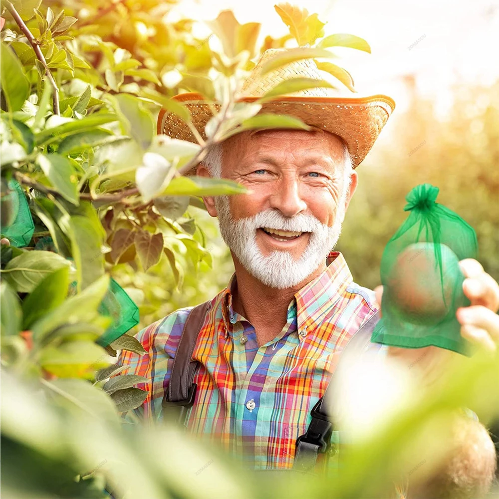 Bolsas de cultivo de frutas y uvas y verduras, bolsas de protección de frutas, bolsa de malla anti-pájaro para jardín, bolsas de fresas,