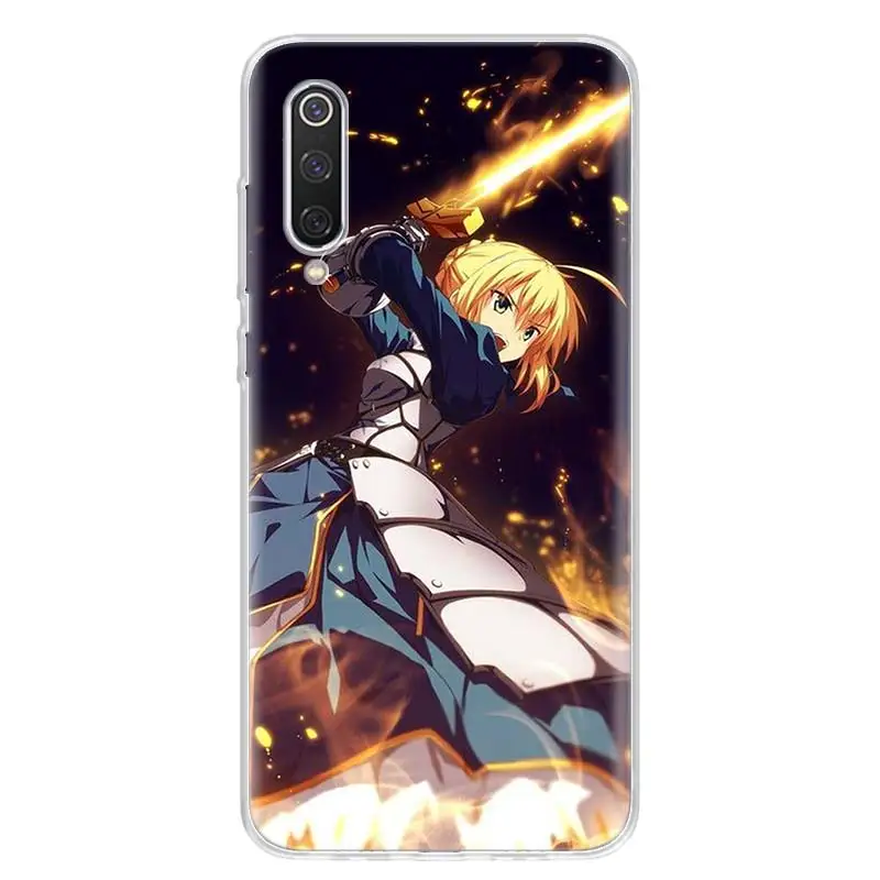 Anime Fate Zero Stay Night Saber Phone Case For Xiaomi Poco X6 X5 X4 X3 Nfc F6 F5 Pro F4 Gt F3 F2 F1 M5S M4 M3 5G Fundas Soft Sh