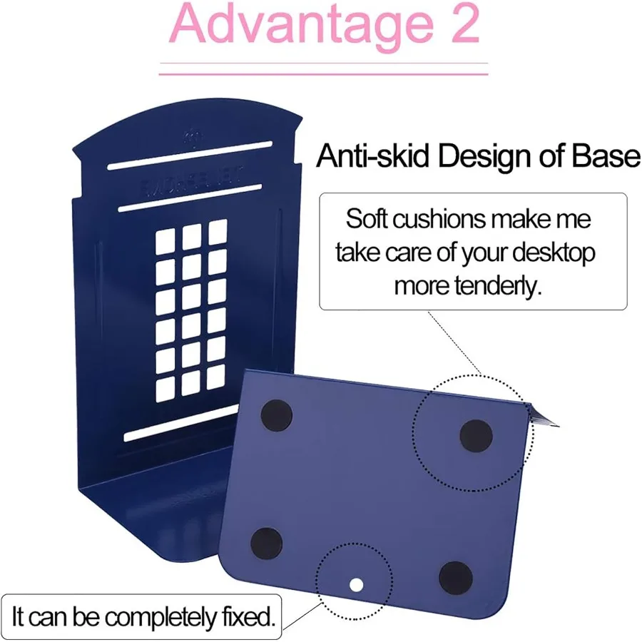 4 عبوات من نهايات الكتب المعدنية للأرفف الدفتين المزخرفة لكشك الهاتف غير قابلة للانزلاق الدفتين شديدة التحمل لتنظيم الكتب ماغا