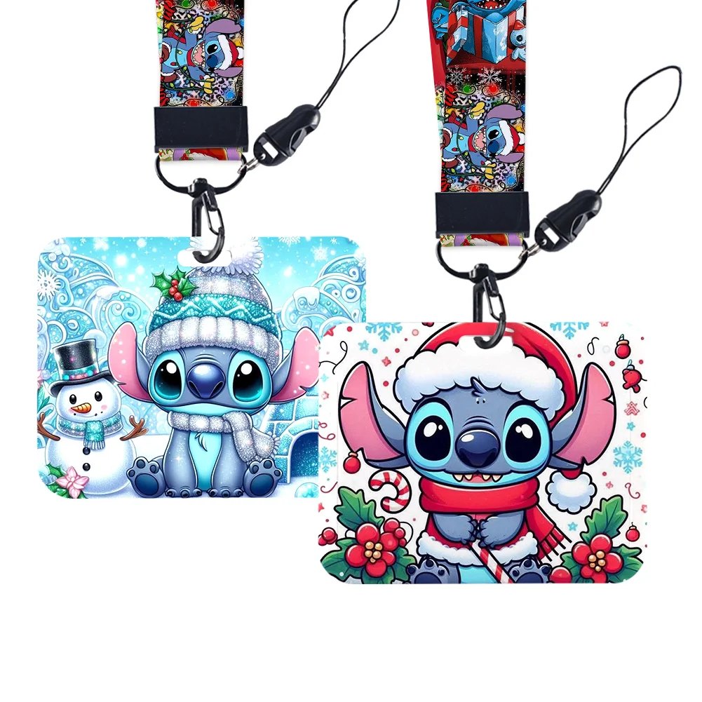 

Disney Stitch Lilo Christmas Winter Lanyard Rope for Keys ID Card Employee Card Badge Holders Student ID Card Lanyard Set