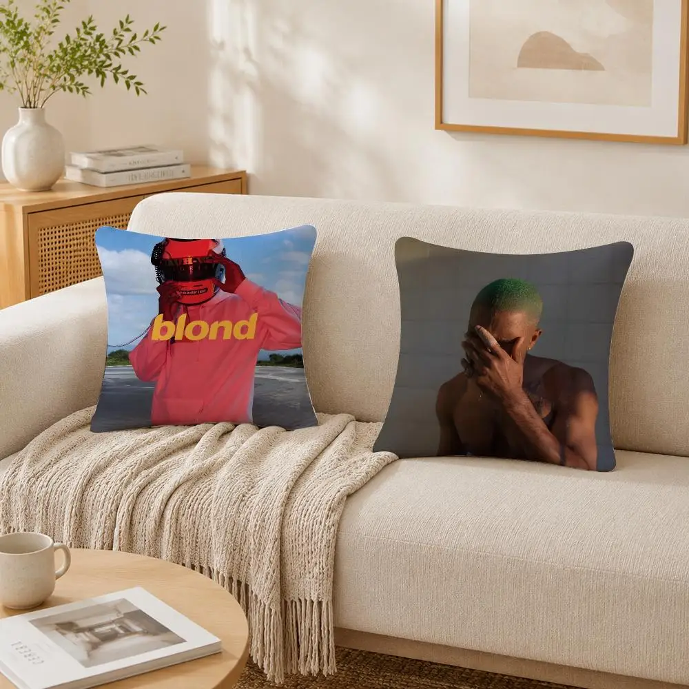 Singer F-Frank Ocean B-Blonde Cushion Cover Plush Decorative Pillow Case With Hidden Zipper Cutecore Room Decor For Home