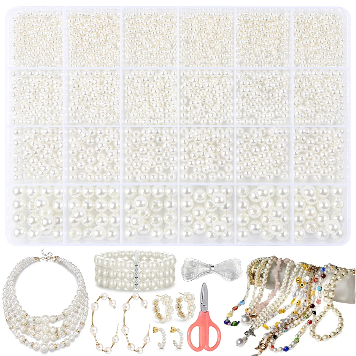 

Bracelet Beads Making Kit, Handmade DIY Pearl Jewelry Pendant Crystal Supplies, Birthday Party Gift