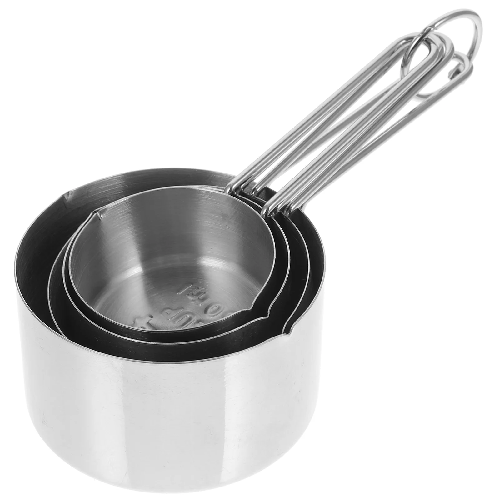 

4pcs Measuring Cups Stainless Steel Graduated Kitchen Baking Home Easy Clean Long Life Dishwasher Safe