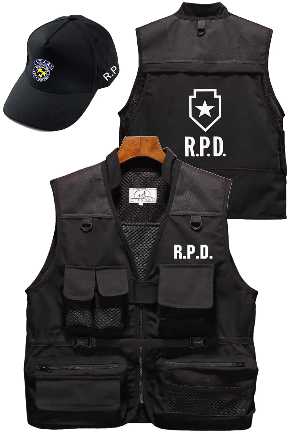 Fantasy Game Resident 4 Leon Cosplay Kostüm Taktische Weste Kappe Männer Roleplay Fantasia Outfits Halloween Karneval Party Tuch