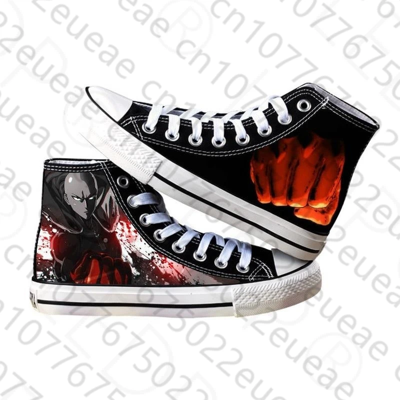 Unisex Anime One PUNCH-Man Saitama Impressão High Top Canvas Shoes, Low Flat, Casual Duck Sneakers, Primavera, Novo