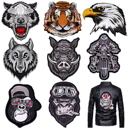 Punk Animal Patch Large Embroidery Patch Iron On Patches For Clothing Thermoadhesive Patches For Jackets Sewing Motorcycle Patch