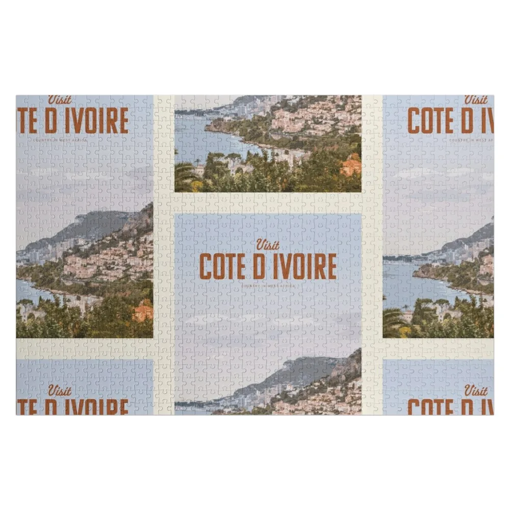 Visit C?te d'Ivoire Jigsaw Puzzle Custom Jigsaw Custom Gift Personalized Gift Married Wood Name Puzzle