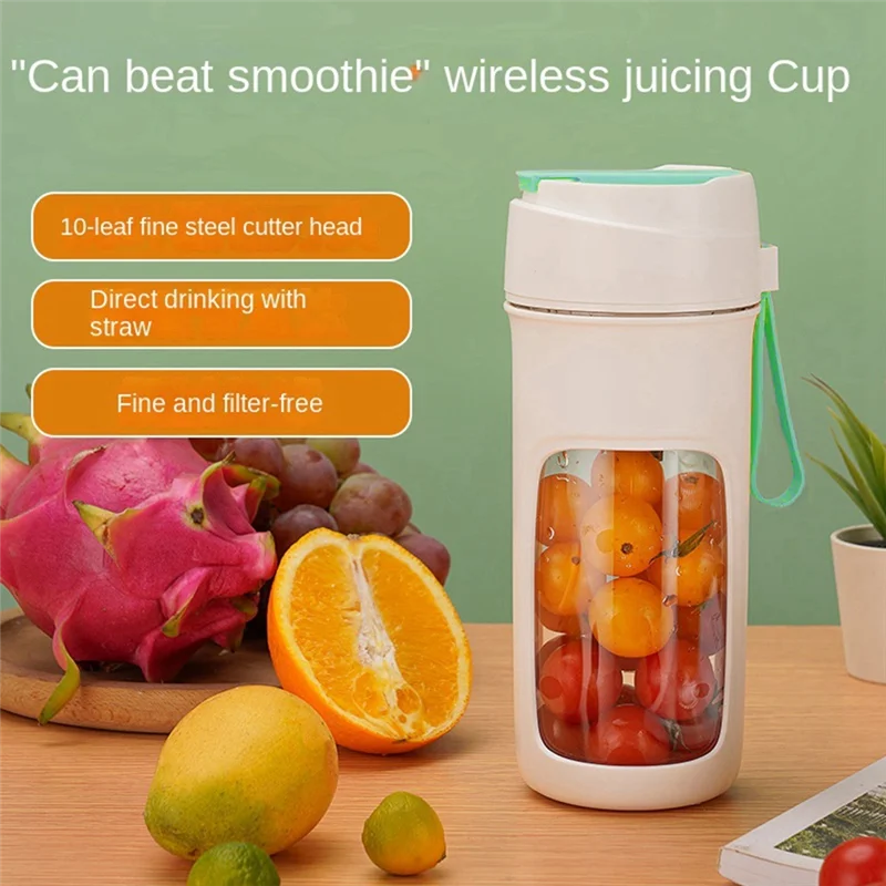 500ML 휴대용 블렌더 전기 주서기 과일 믹서 USB 충전식 스무디 미니 블렌더 개인용 주서기 10중 커터 내구성