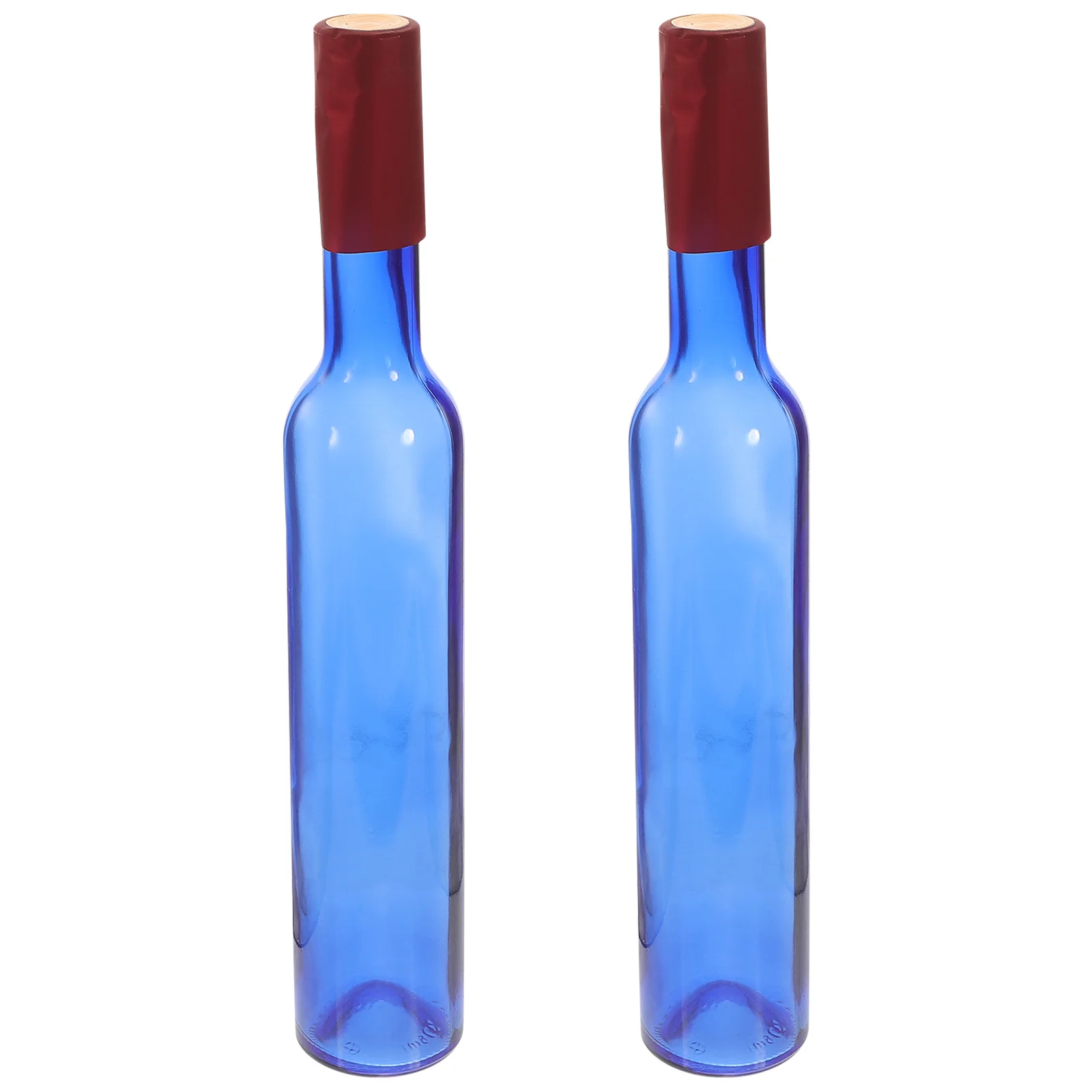 2Pcs Empty Wine Bottles Glass Reusable Transparent for Grape Juice Drinks Decor Vase DIY Craft Projects Home Restaurant Bar