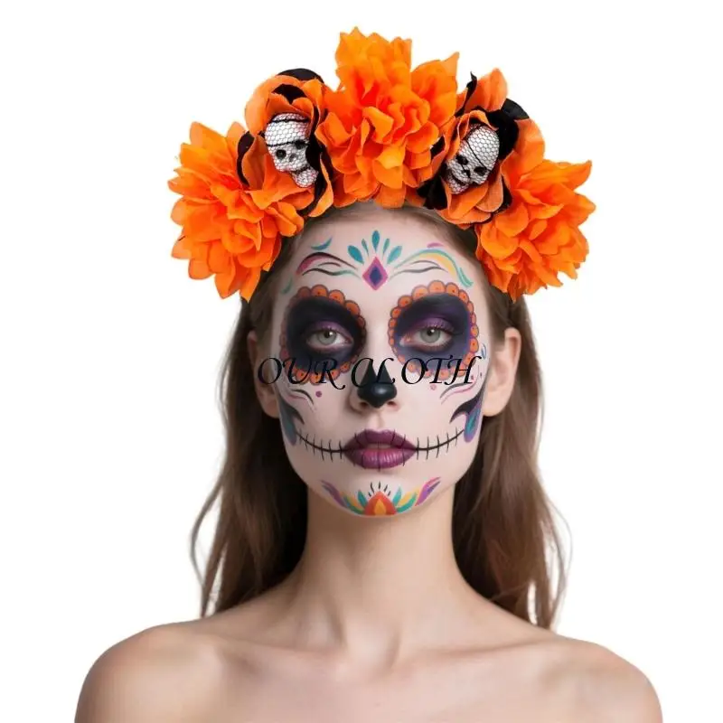 Flower Crown Headband Cincos Mayoes Party Costume Dia Los Muerto Headband Y1AC
