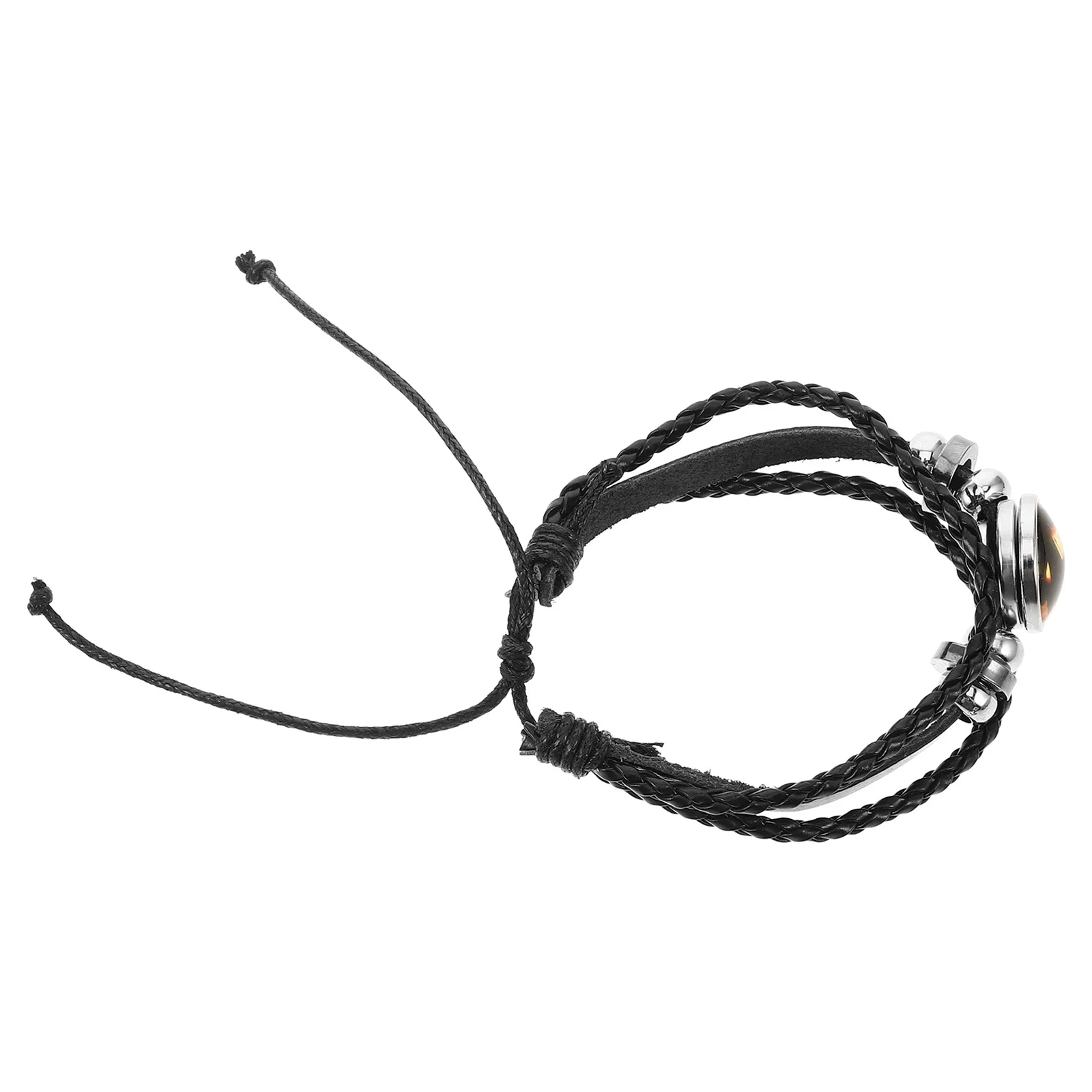 

Halloween Woven Bracelet Braided Glass Beads Adjustable Bangle Fashionable Horror Element Jewelry for Holiday Parties