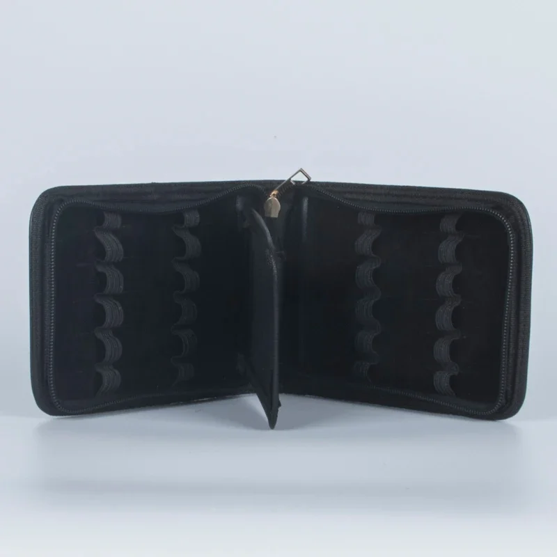 1 قطعة قلم أسود خاص أو قلم حبر كروي حافظة جلدية لـ 12 قلمًا فقط حقيبة تخزين مكتب رجال الأعمال