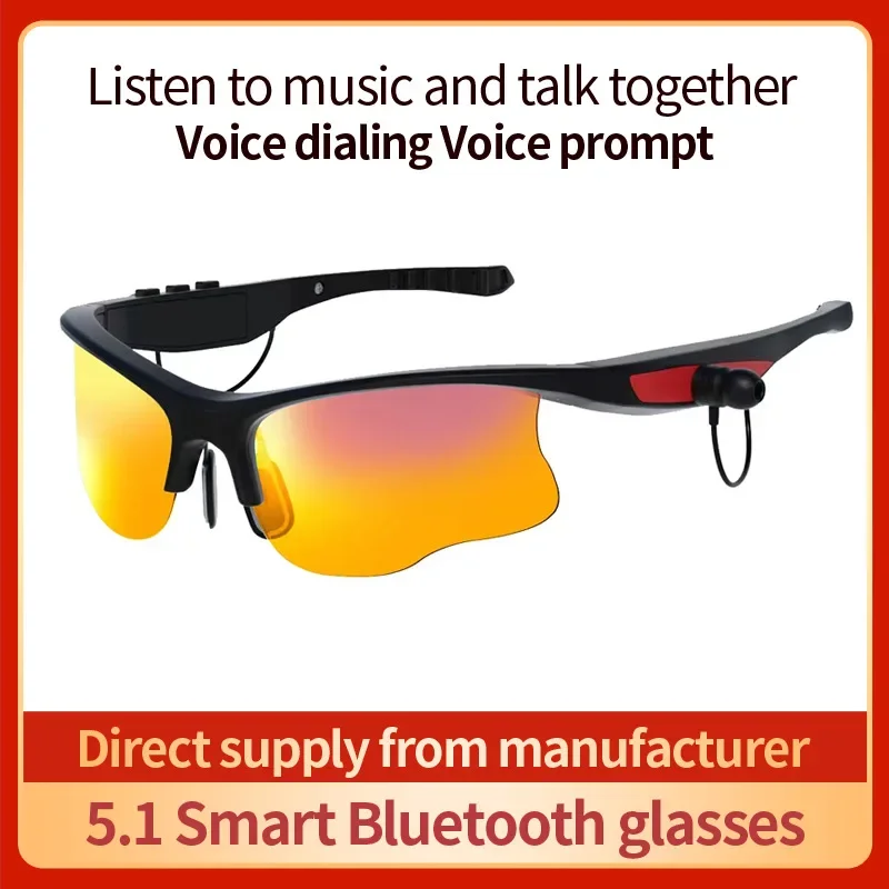 Polarized Smart Bluetooth Glasses Multi-functional Music Stereo Surround Earphones for Sports Cycling Driving Sun Smart Glasses