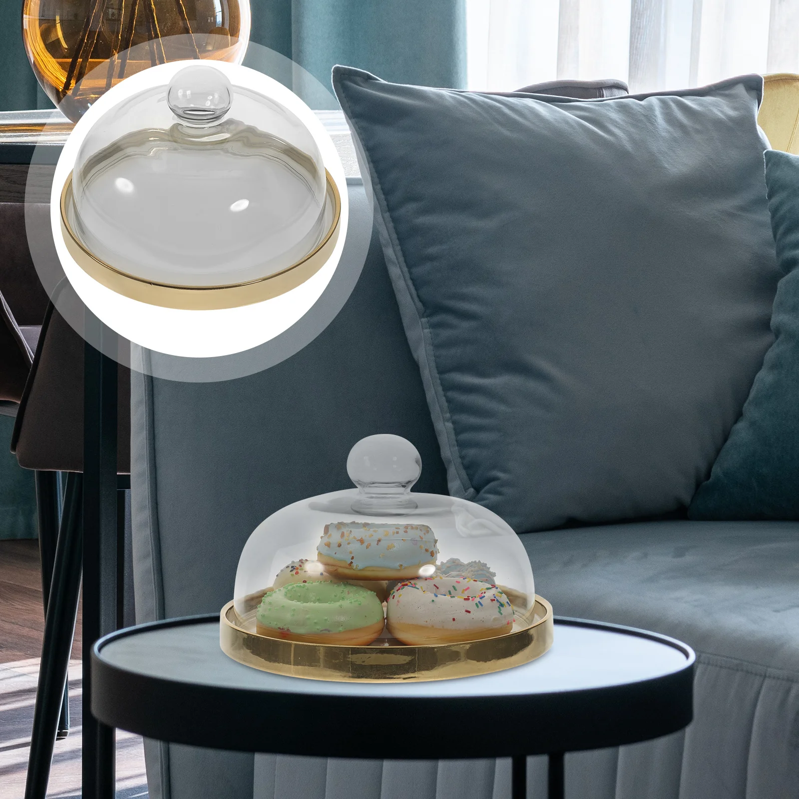 

Ceramic Cake Tray Dome Covered Serving Plate Practical for Wedding Party Banquet Glass Cake Dome Clear Food Display