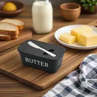 1 Stück Butterdose mit großer Kapazität, lebensmittelechte PP-Käsedose, Kühlschrank-Messer-Butter-Aufbewahrungsbox, Käsedose – Detail 6