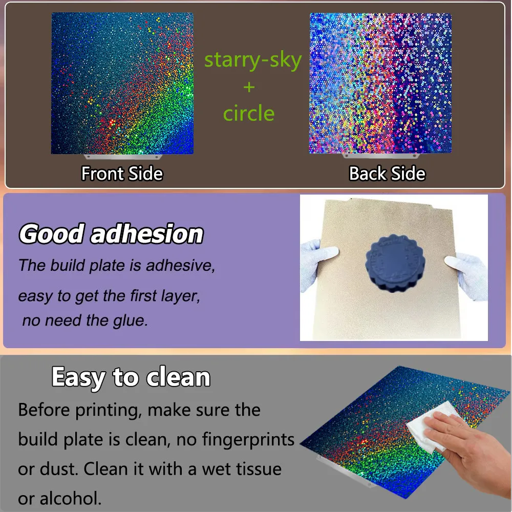 Magnetic PEI Sheet For Qidi X-Max 3, Elegoo Neptune 4/3 Plus Build Plate Double Sided Sping Steel Sheet Magnetic Heated Bed