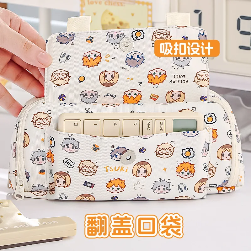 Anime Haikyuu Canvas Pencil Case Cartoon Movie Stationery Holder Bag Children Pen Case Students School Supplies Kids Gift