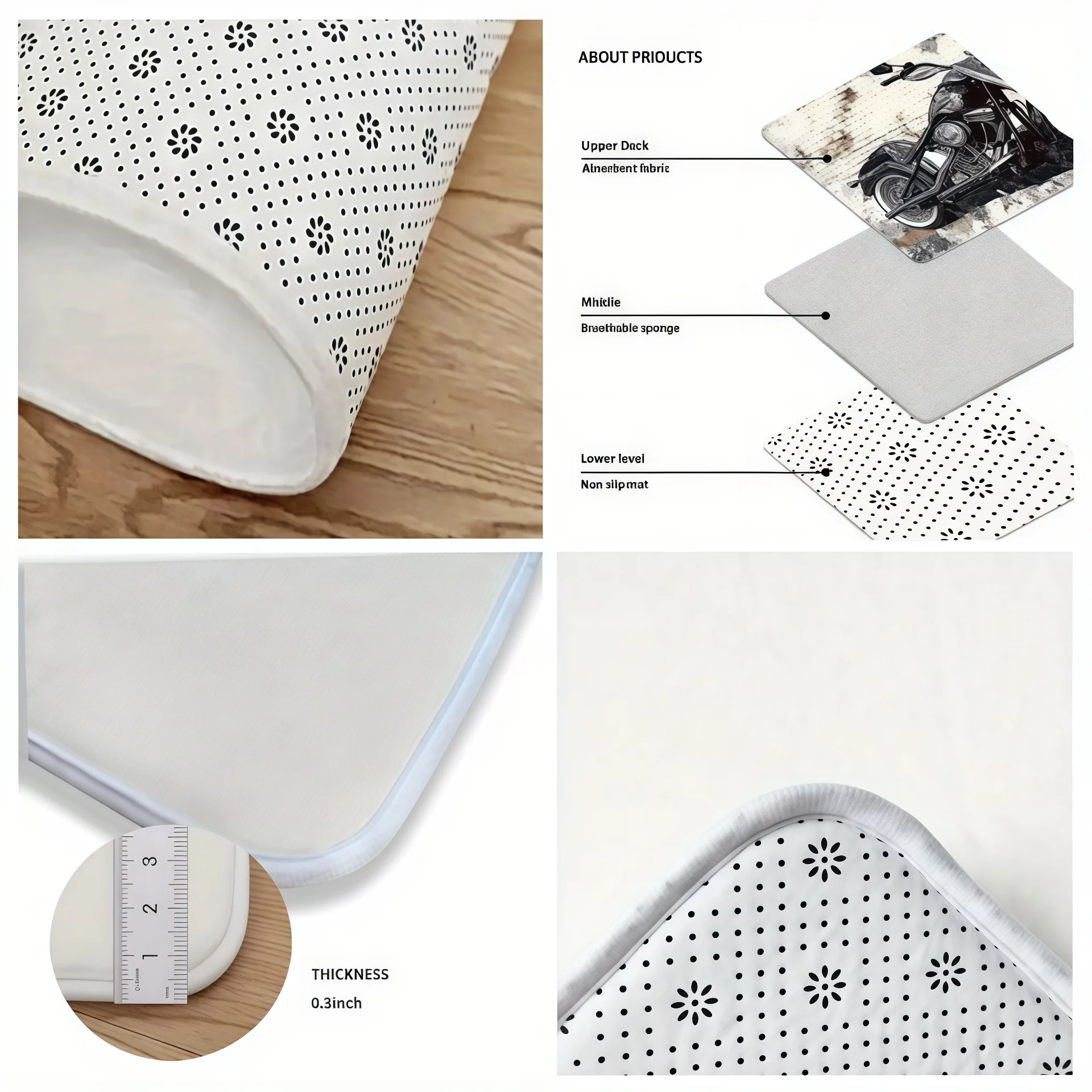 VIKAMA الكرتون هريرة حمام حصيرة لينة ومريحة وحد من الضوضاء الحمام حصيرة غرفة نوم مدخل البساط السرير السجاد ديكور المنزل