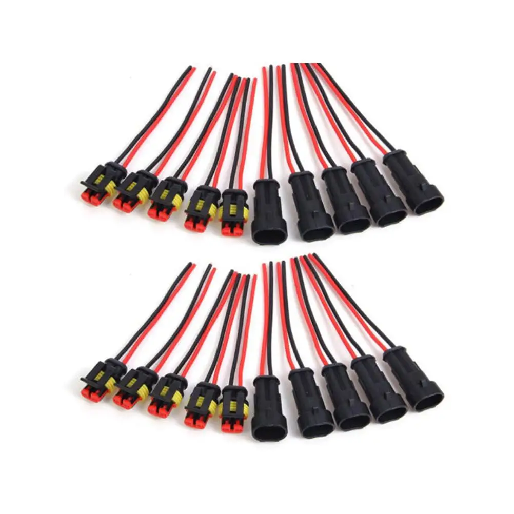 

10pcs Waterproof Connector Car Cigarette Lighter Socket 10cm Copper Wire PA Harness Electrical Plugs Vehicle Dustproof