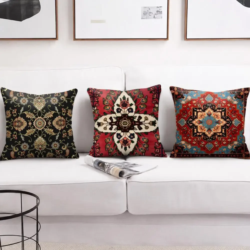 Bohemian Moroccan Throw Pillow Covers Set for Sofa Couch Decorative Cushion Accent Home Decor