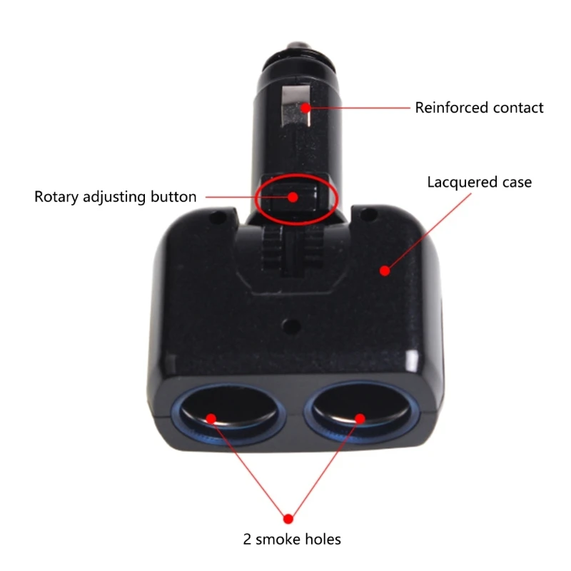 Compact Double Port Vehicle Power Adapter 12V/24V Vehicles Compatible Car for Charging Phones and Tablets