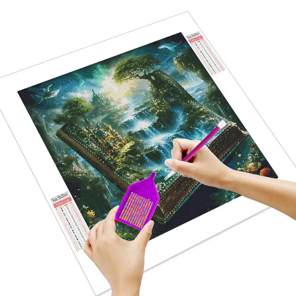 Huacan DIY Diamond Painting Kit Fantastic Magic Book Scenery Diamond Mosaic Art New Collection 2025 Home Decor Gift view 2